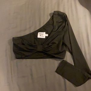 Princess Polly one shoulder crop top, size 2